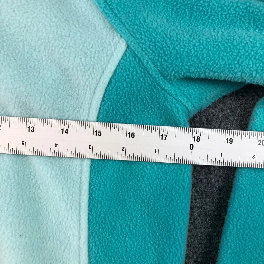 Columbia Sportswear‎ Youth Fleece Jacket Full Zip Turquoise Red Accent Large